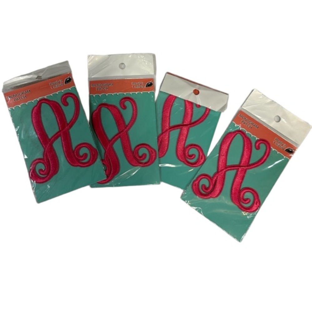 Simply Southern Pink Letter “A” Craft Monogram Iron On Patch | Set Of Four NWT